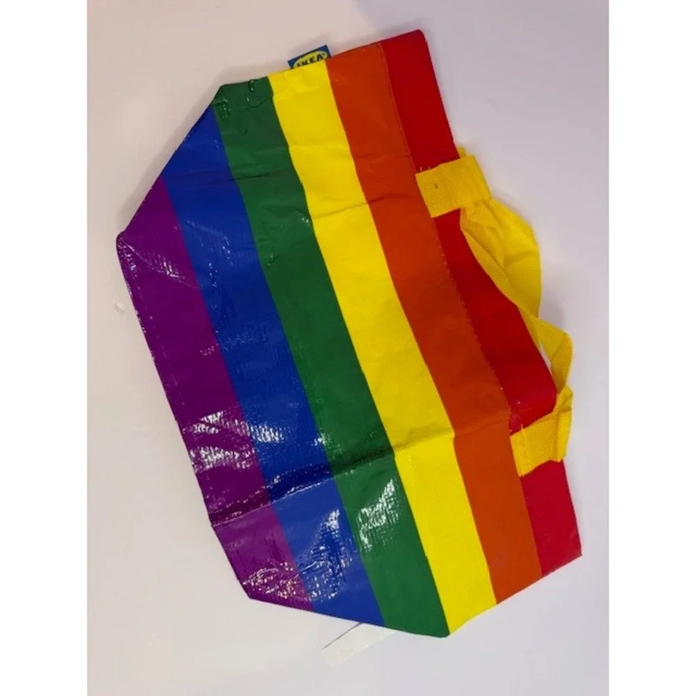 IKEA STORSTOMMA Rainbow Shopping Bag Large Tote Pride Multi Color 404.848.35